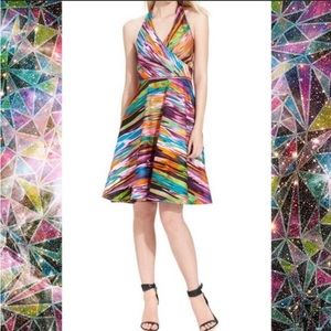 Calvin Klein Multicolor Swirl Print
Halter Dress